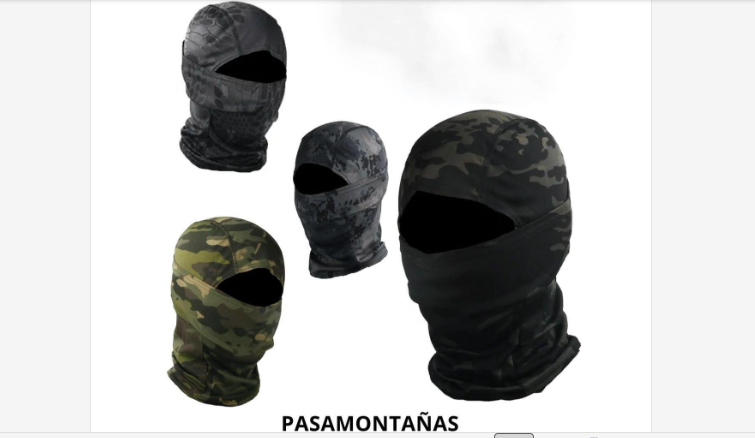 Pasamontañas camuflaje y negro