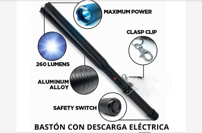 Bastón con descarga eléctrica